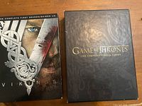 Front of both box sets: Vikings Season 1 and Game of Thrones Season 2