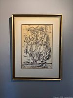 Full view of framed artwork on wall