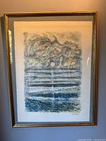 Full view of framed lithograph