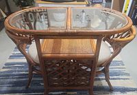 Table and both chairs nested showing overall set
