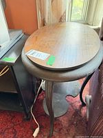Full view of side table between furniture pieces
