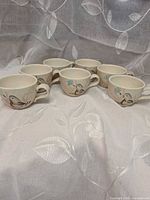 All six Red Wing Bob White stoneware cups
