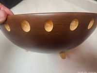 Side view showing perforated rim pattern and bowl profile