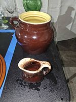 Hall bean pot and McCoy pitcher side view