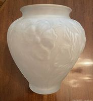 Full view of frosted glass vase front