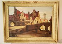 Framed oil painting showing entire image and frame