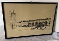 Front view of framed lithograph "Old Fort Henry"