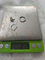 Hoop pair and stud on scale reading 2.19 g