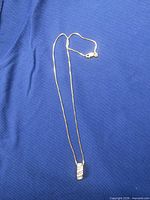 Full view of necklace laid out showing pendant and chain length