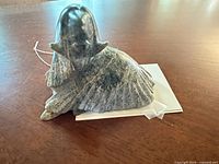 Front view of soapstone musk-ox sculpture