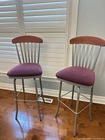 Both bar chairs side by side showing overall design, materials and colour