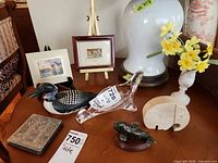 Overall view of all items on table