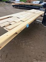 Stack of 1x6 poplar V-joint boards on pallet