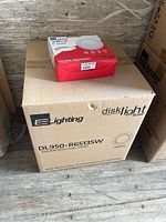 Factory carton with individual boxed light on top