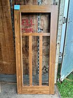 Front view of cedar door frame