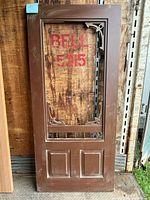 Full view of brown painted pine door front
