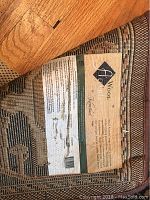 Label on backing shows wool content and Karastan branding