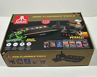 Front of retail box showing Atari Flashback 9 Gold branding and graphics