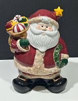 Full view of ceramic Santa cookie jar front