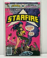 Front view of bagged and boarded Starfire No.1 comic showing full cover