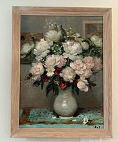 Full view of framed canvas print on wall