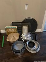 Group shot of all bakeware items and tools