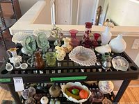 Overall view showing full assortment on two shelves