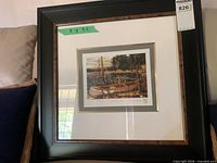 Framed print showing entire frame and matting