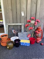 Grouped shot of all garden items against wall