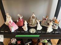 Shelf view showing all figurines for scale and grouping