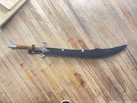 Sword sheathed showing overall length and shape