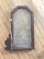 Front view of full etched glass panel in frame