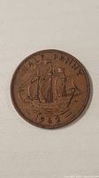 Reverse side showing Golden Hind and date 1962