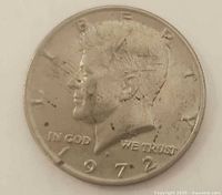 Obverse showing Kennedy portrait and 1972 date