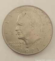 Obverse with Eisenhower portrait and 1971 date
