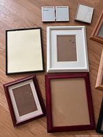 Group of frames showing various sizes and finishes