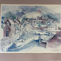 Full view of matted limited edition Annapolis harbor print