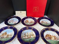 All six plates, boxes, certificate visible