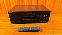 Front view of Sony STR-DG510 receiver and remote