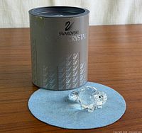 Beaver figurine on felt pad with original Swarovski Silver Crystal box