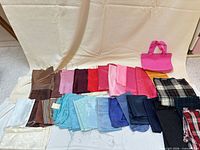 Full layout of all fabric pieces sorted by colour and type