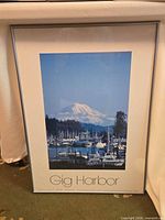 Front view of framed Gig Harbor poster showing image, mat and frame