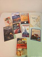 Full lot of ten paperbacks laid out on table