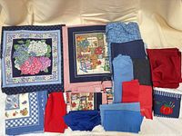 Overview of all fabric pieces laid out