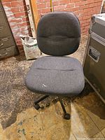 Front view of gray fabric office chair