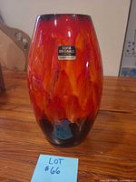Front view showing glaze pattern and brand sticker