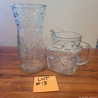 Pitcher and vase side by side showing size comparison and pattern