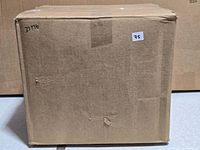 Sealed plain cardboard box of the inflatable