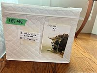 Labeled storage case front view