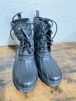 Front view of both boots standing side by side